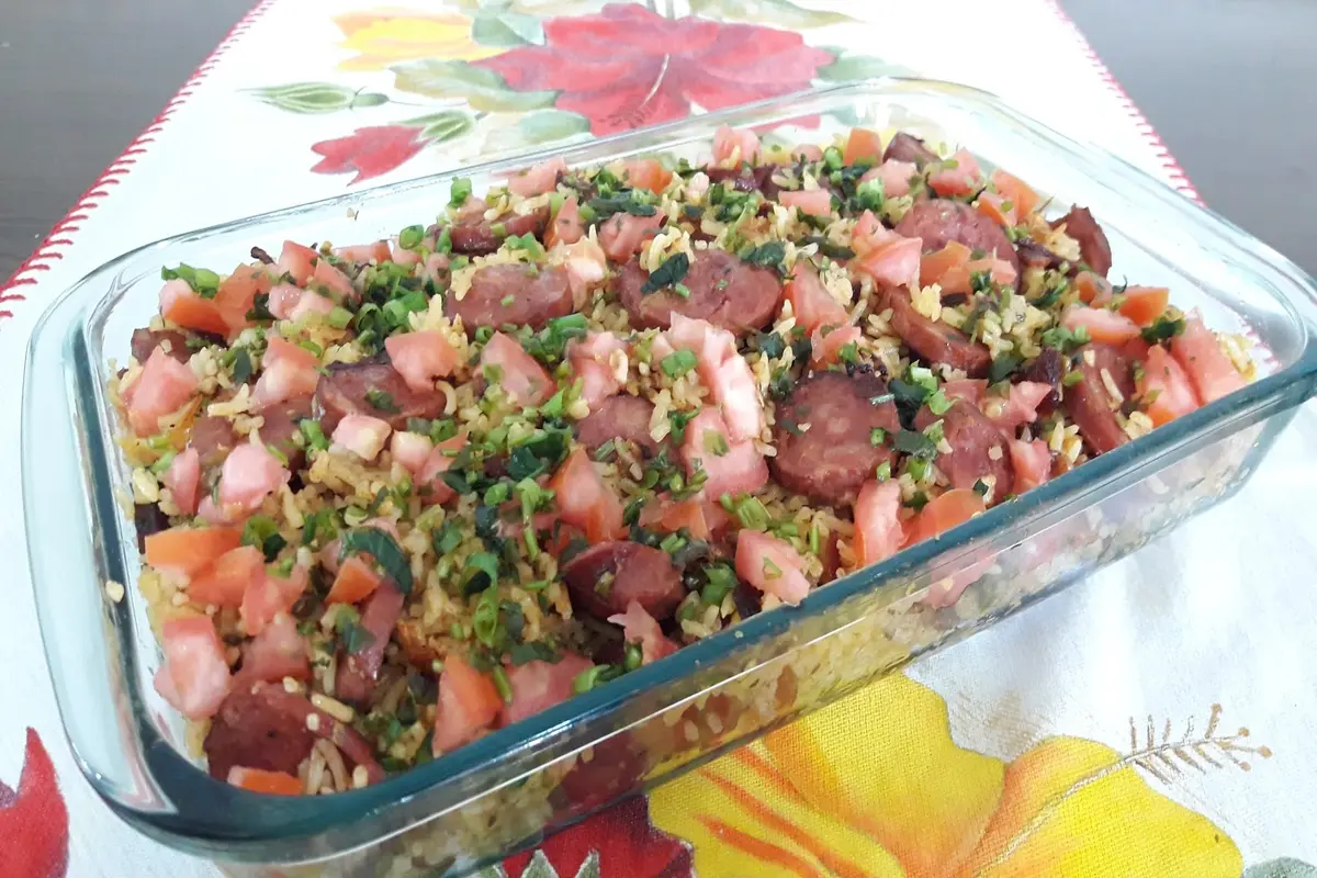Arroz com Calabresa na Pressão