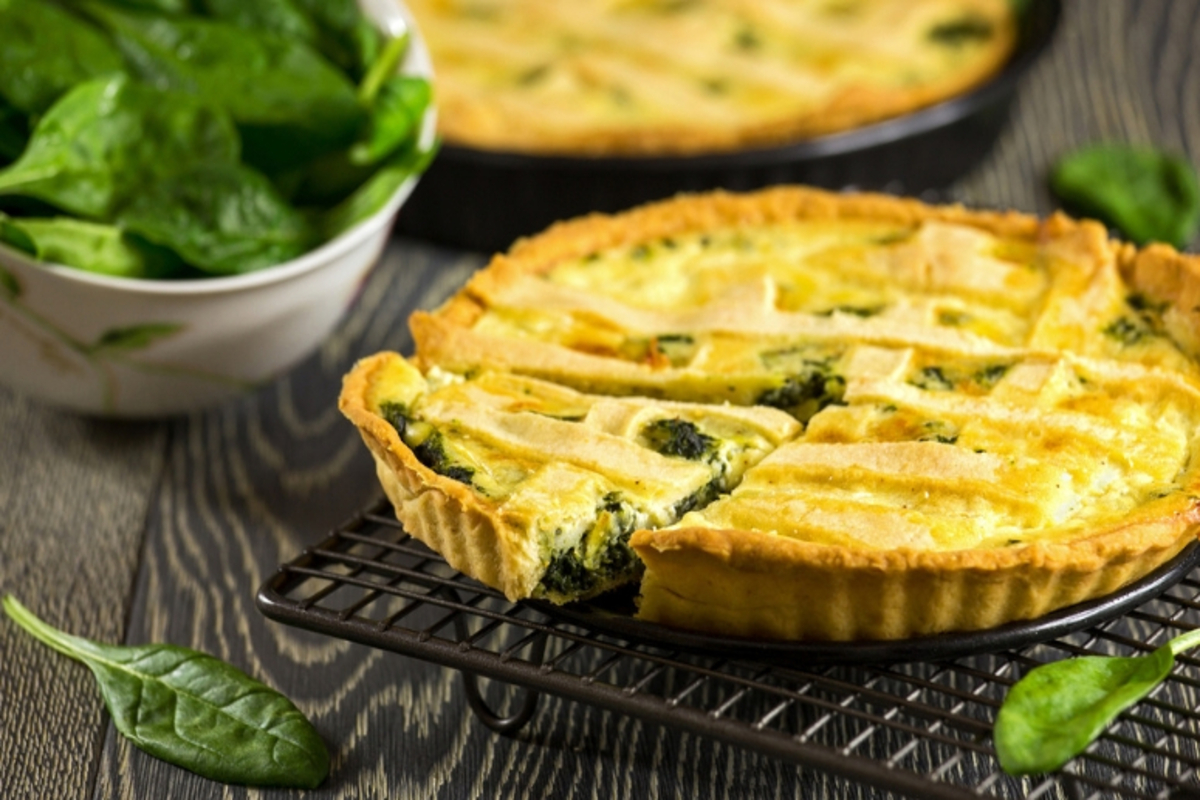 Receita de Quiche de espinafre e queijo gruyère
